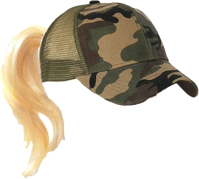 Criss Cross Hat Washed Distressed Baseball Cap Ponytail Hat High Messy Bun Ponycap for Women