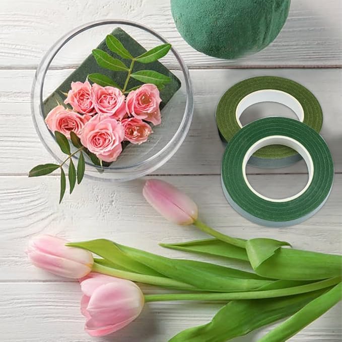 6 Rolls Floral Tape, 1/2" by 180 Yard Green Flower Tape, Flower Tape - Image 7