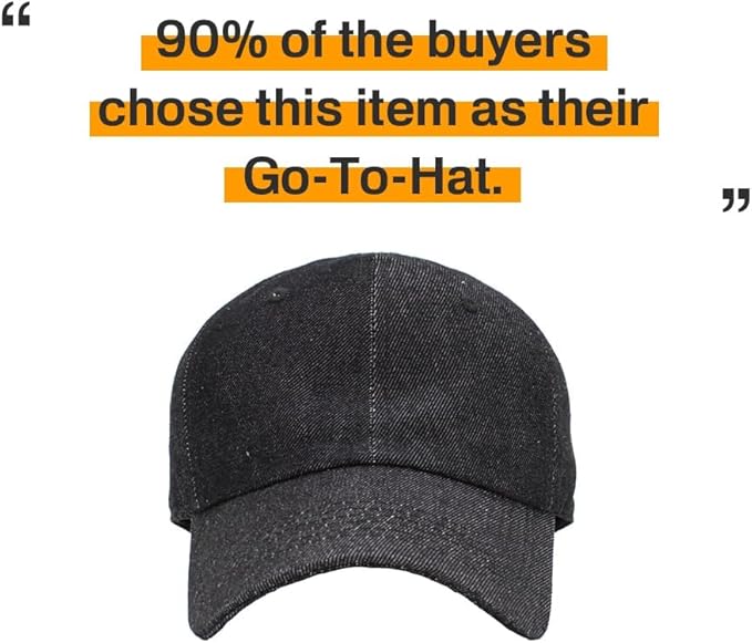 KBETHOS Classic Unisex Cotton Adjustable Low Crown Baseball Cap – Plain Dad Hat