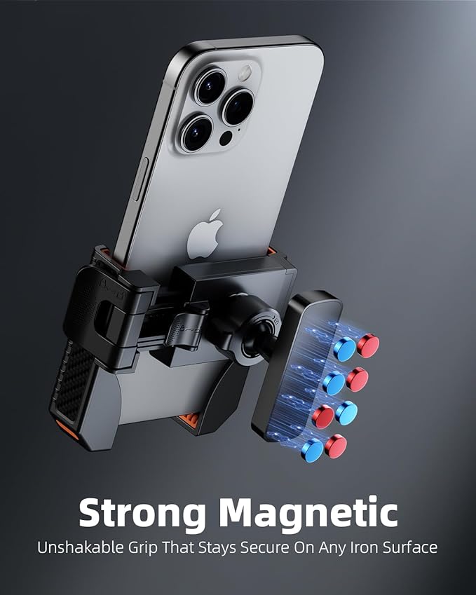 TODI Magnetic Golf Cart Phone Holder Mount, 360° Rotation Golf Cart Accessories for Men Golfers, Universal Phone Clamp, Golf Gifts for Men Dad Him, EZGO Club Car Yamaha