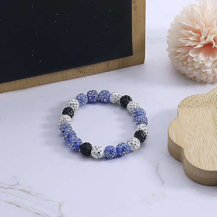Baseball Bracelet for Women Men Baseball Mom Accessories Essentials Stuff Sparking Bead Bracelet Jewelry Baseballs Sport Fan Bracelet for Sports Game Team