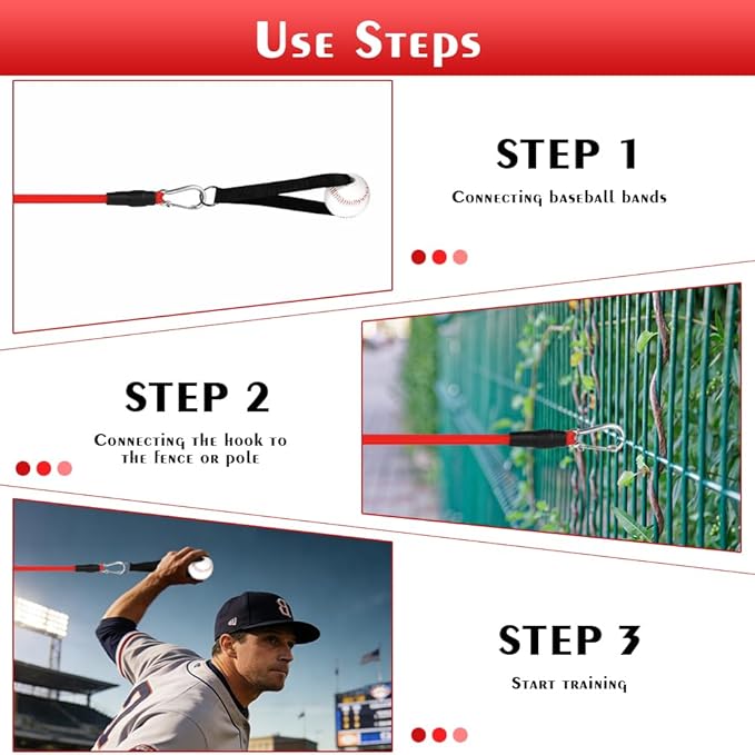 Baseball Resistance Bands Set – Baseball Pitching & Throwing Trainer with Arm Strength Training Bands for Youth Pitchers, Throwing Warm-Up, Arm Care and Softball Training Equipment