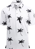 Alex Vando Mens Golf Shirt Moisture Wicking Quick-Dry Print Performance Polo Shirts for Men