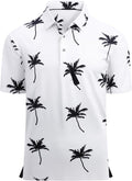 Alex Vando Mens Golf Shirt Moisture Wicking Quick-Dry Print Performance Polo Shirts for Men