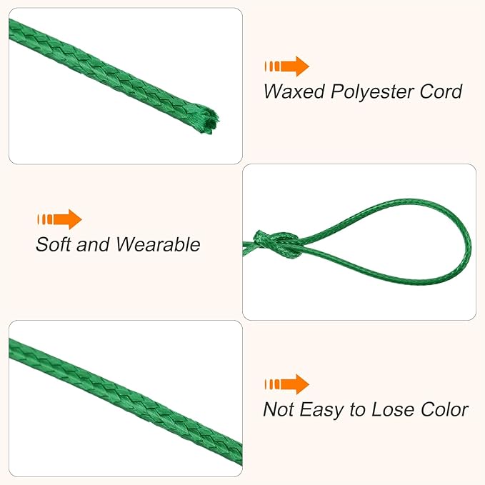 MECCANIXITY Waxed Cord 1mm Waxed Polyester Cord 175 Yard Wax String - Image 3