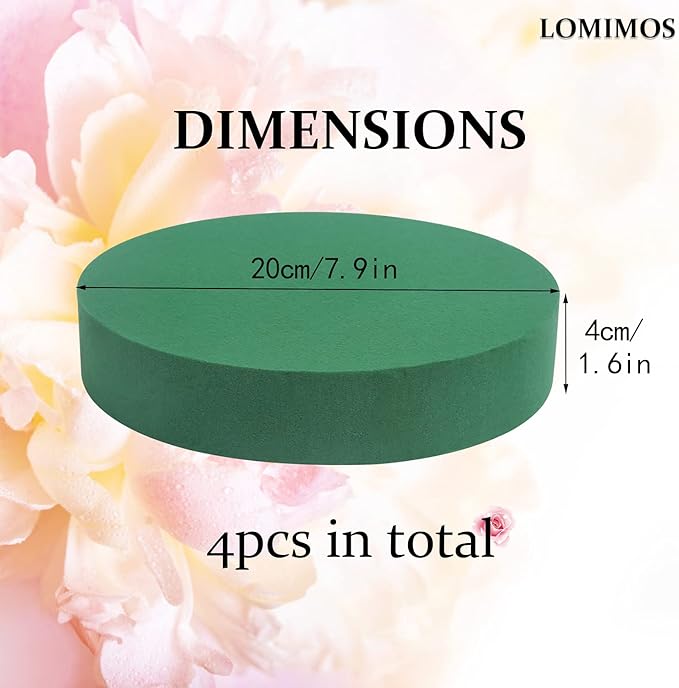 LOMIMOS 8'' Large Round Floral Foam, Florist Green Blocks Supplies - Image 2
