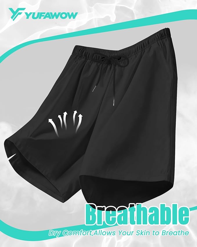 9 Inch Men Swim Trunks with Mesh Lining Quick Dry Breathable Pockets for Summer Beach Cruise Water Park Gym Running