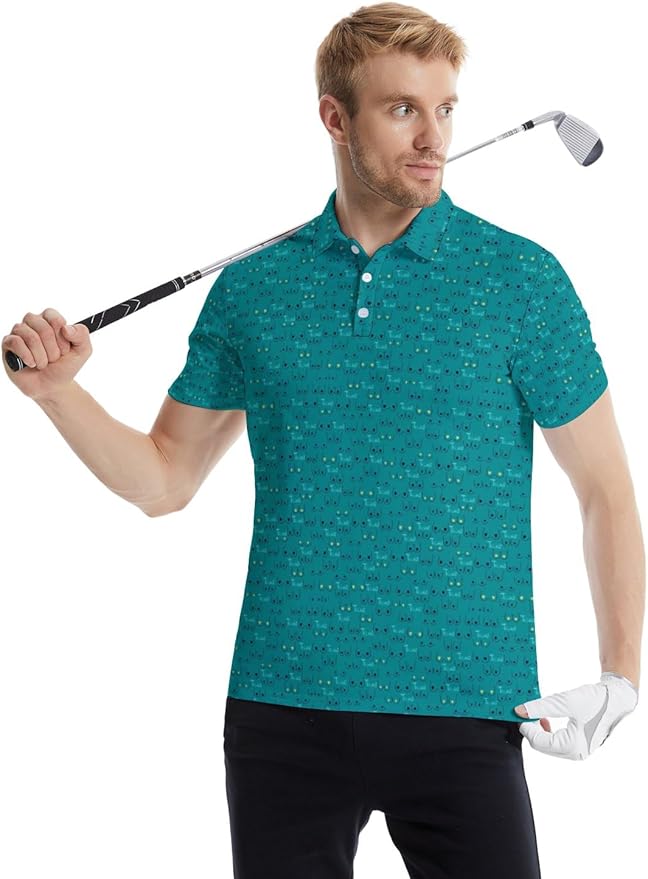 Mens Golf Shirts Golf Polo Shirts for Men Short Sleeve Polo Shirts Golf Gifts