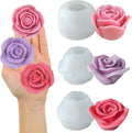 JDH 3 PCS Rose Flower Molds Flower Silicone Candle Mold Candle molds by JDHSilicone