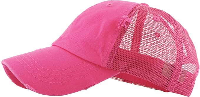 Classic Plain Ponytail Messy High Bun Headwear Adjustable Cotton Trucker Mesh Glitter Hat Baseball Cap