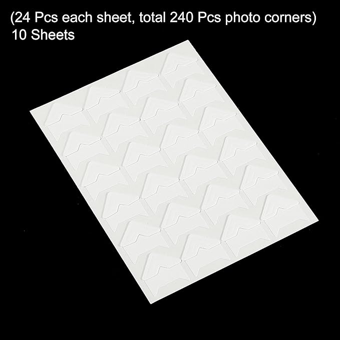 PATIKIL Photo Corners, 10 Sheets/240 Pcs Self Adhesive DIY Picture Mounting - Image 3