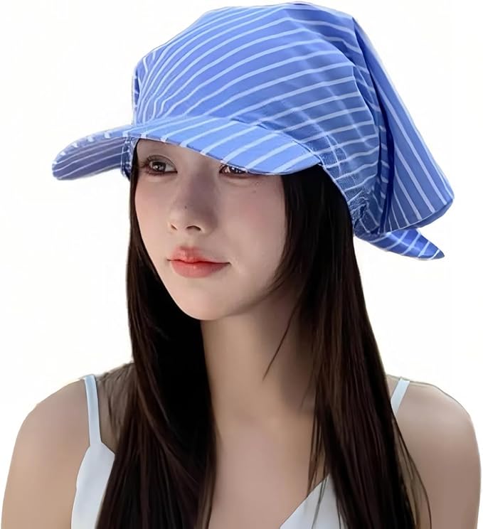 Women’s Plaid Bandana Baseball Cap – Y2K Adjustable Checkered Hat, Casual Streetwear Summer Fashion Visor Scarves