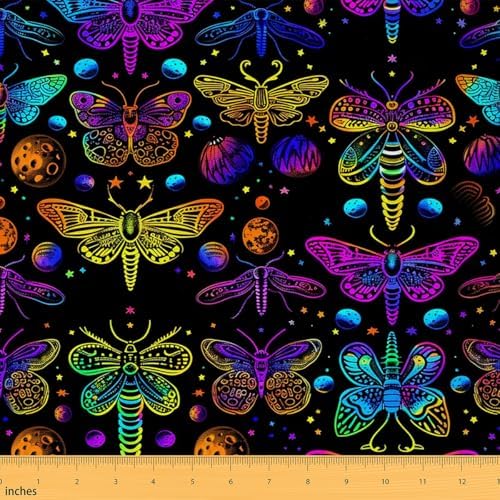 jejeloiu Boho Dragonfly Fabric by The Yard Soft 10 Yards
