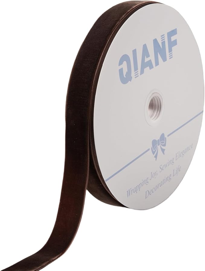 Vintage Brown Velvet Ribbon Chocolate Christmas Ribbon by QIANF