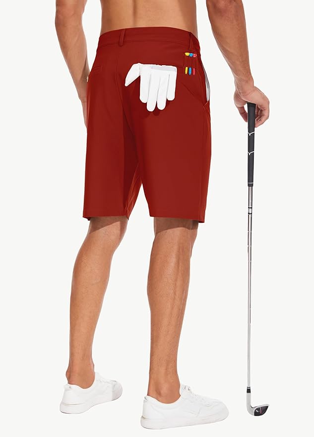 JWM Mens 7"/9" Stretch Golf Shorts - Lightweight Hybrid Casual Dress Work Flat Front Shorts with 5 Pockets Quick Dry UPF50