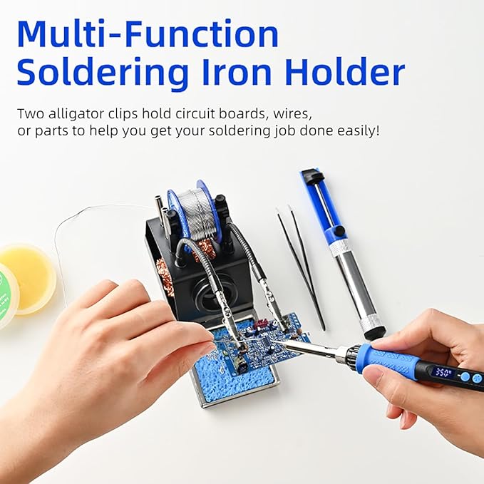 Soldering Iron Kit, 100W High Power LCD Soldering Iron, 2 Helping Hands - Image 2