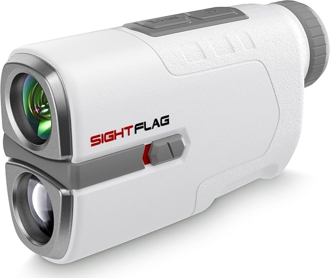 Golf Rangefinder with Slope, 1300 Yards Laser Range Finder Golf, 7.5X Magnification Flag Pole Locking Vibration Rechargeable Range Finders with Magnet Golf Accessories for Men Women Sightflag GF1