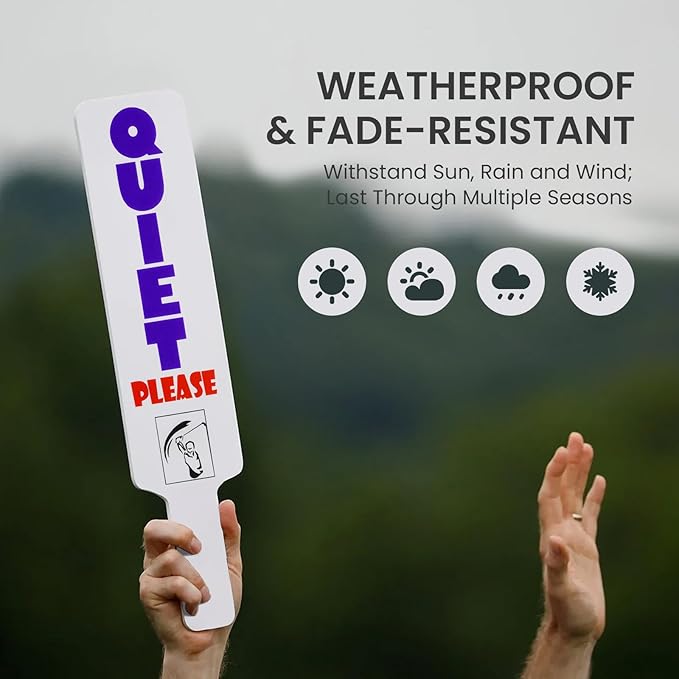 FINGER TEN Golf Quiet Sign Funny Gifts Cool Golfing Gag Tools for Men Dad Golfers Present Perfect Golf Accessories Signs Joking with Friends for Fathers Day Birthday Christmas
