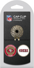 Team Golf NFL Golf Cap Clip with 2 Removable Double-Sided Enamel Magnetic Ball Markers, Attaches Easily to Hats