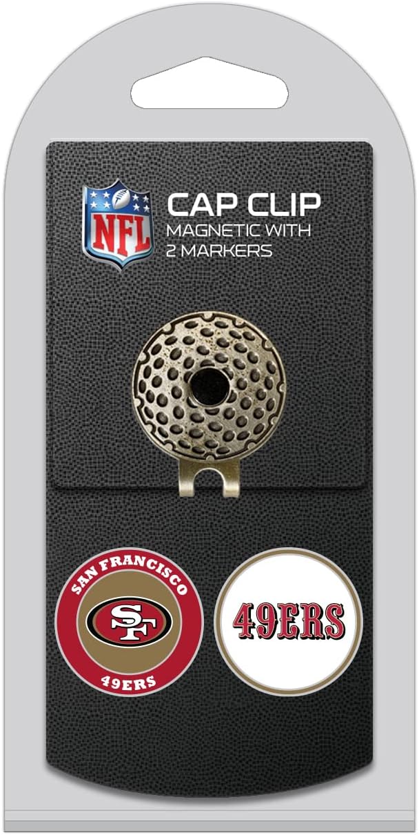 Team Golf NFL Golf Cap Clip with 2 Removable Double-Sided Enamel Magnetic Ball Markers, Attaches Easily to Hats