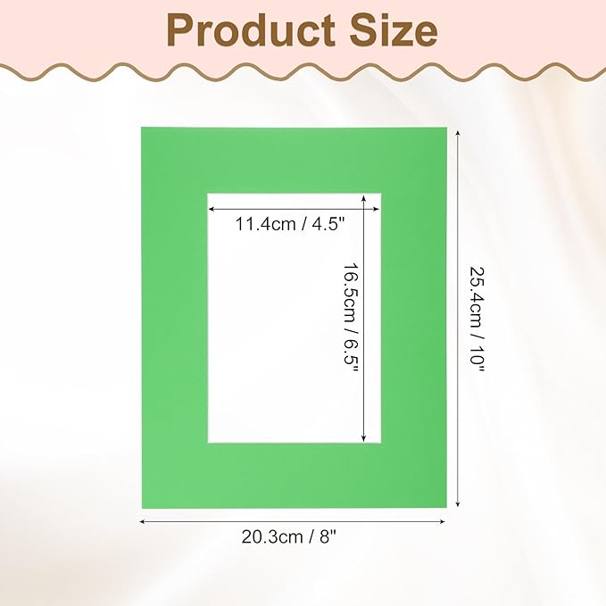 Picture Mats, 8 x 10 for 5 x 7 Pictures Acid Free White Core Bevel Cut Frame - Image 2