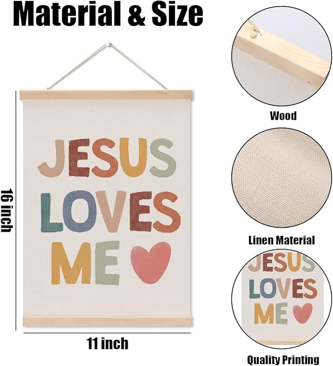 Christian Decor Boho Poster Hanger, Jesus Religious Wall Decor, Christian Gifts - Image 6