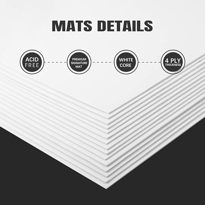 AUEAR, 15 Pack 8.5x11 Uncut Matte Boards White Photo Mat Board Great - Image 3