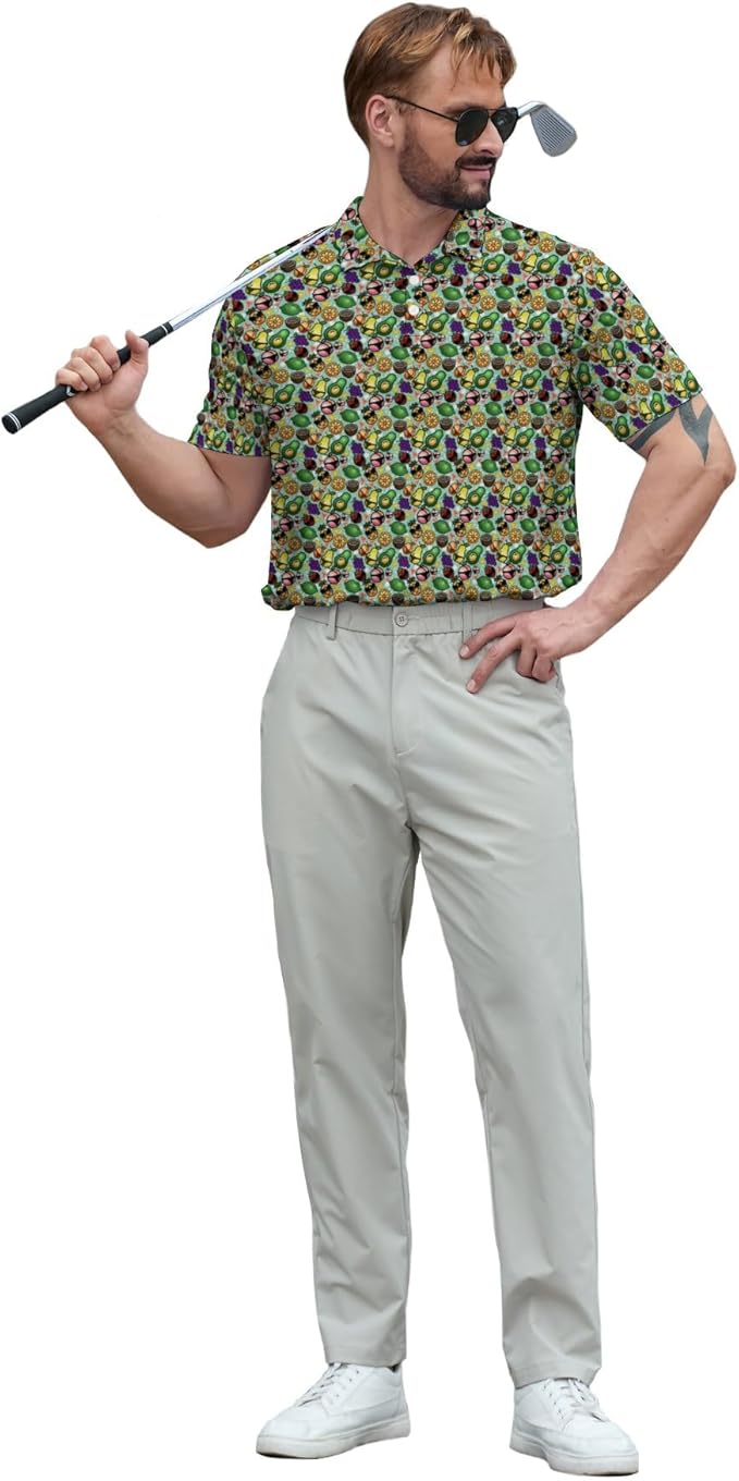 Mens Golf Shirts Golf Polo Shirts for Men Short Sleeve Polo Shirts Golf Gifts