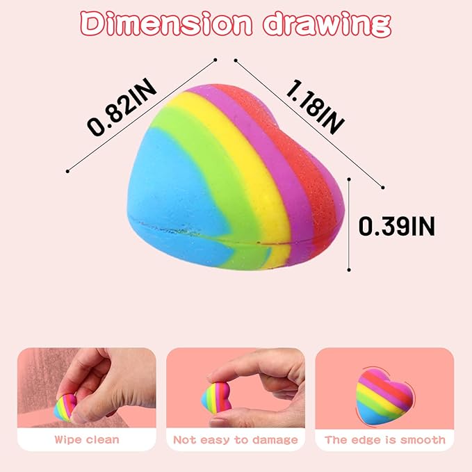 AmoreAngel Crafts 16 Pcs Heart Shaped Erasers，Pencil Erasers，Easy to Hold - Image 2