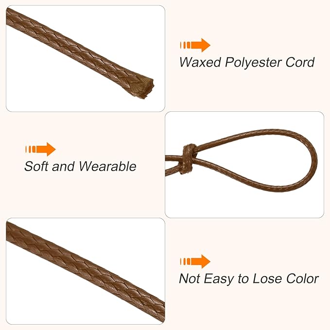 MECCANIXITY Waxed Cord 1mm Waxed Thread 87 Yard Wax String Leather Cord - Image 3