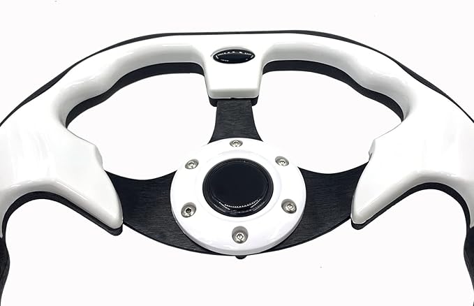 12.5 Inch White Golf Cart Steering Wheel for Golf Cart Club Car DS and Precedent EZGO RXV & TXT, Yamaha Golf Car Accessories