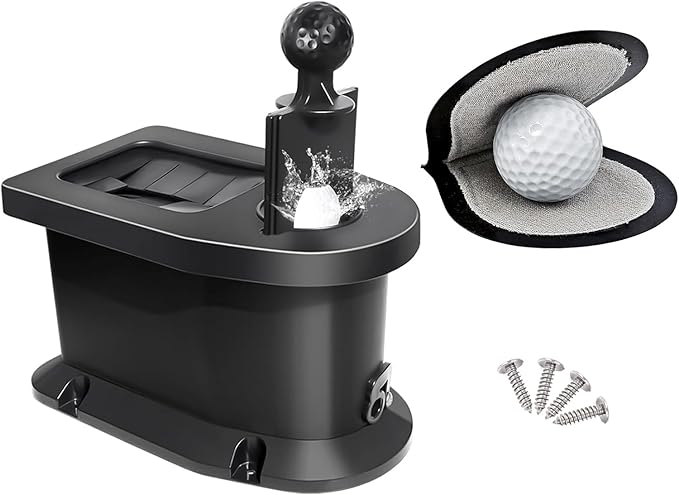 Golf Cart Ball Washer and Club Cleaner Kit with Mounting Bracket, Golf Ball Washer Cleaner for EZGO, Club Car, Yamaha, Advanced EV, Star EV, Universal & Detachable
