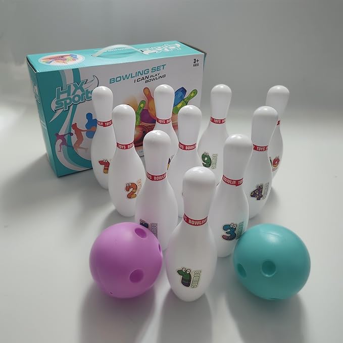 Bowling Set for Kids and Adults, Bowling Balls & Pins for Outdoor and Indoor by Zloveleexr