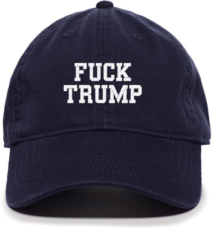 DSGN By DNA Fuck Trump Embroidered Baseball Cap Cotton Adjustable Dad Hat