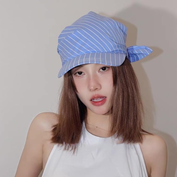 Women’s Plaid Bandana Baseball Cap – Y2K Adjustable Checkered Hat, Casual Streetwear Summer Fashion Visor Scarves