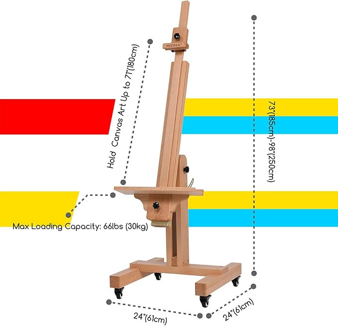 MEEDEN Large Art Easel for Painting: Solid Beech Wood Heavy Duty Artist Easel - Image 2