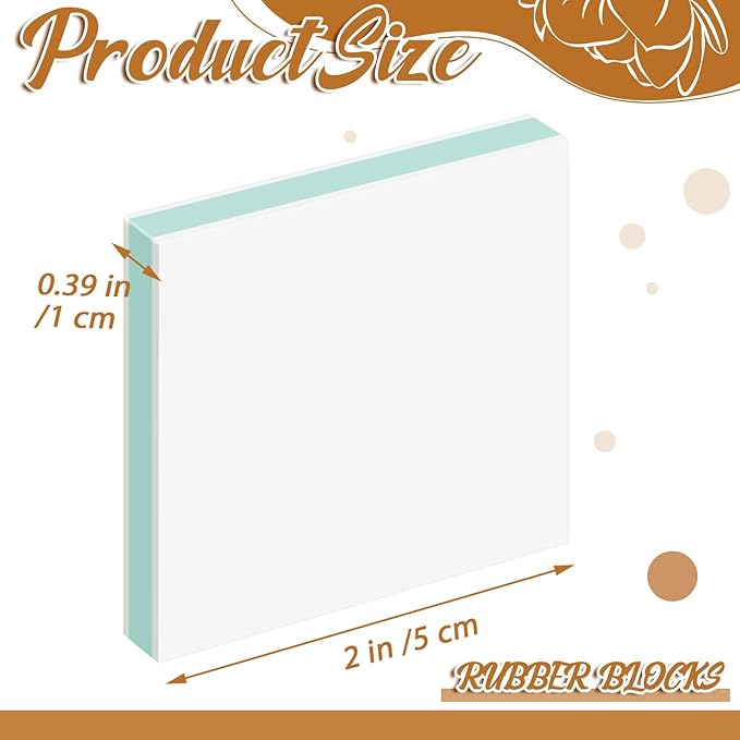 Frienda 48 Pcs 2" x 2" Rubber Carving Blocks Linoleum Blocks - Image 2