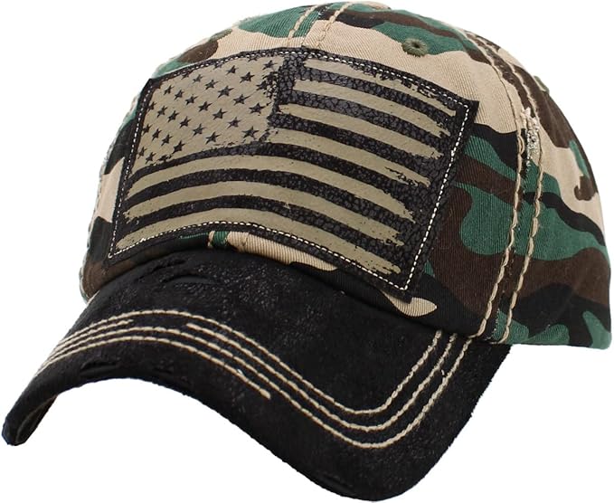 KBETHOS Flag USA America Military Thin Blue Line Thin Red Line Vintage Distressed Baseball Cap Dad Hat Unisex Adjustable…