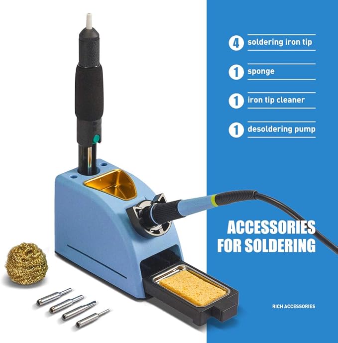 Soldering Iron Station Kit - 110V 60W Digital LED Soldering Station Temperature - Image 2
