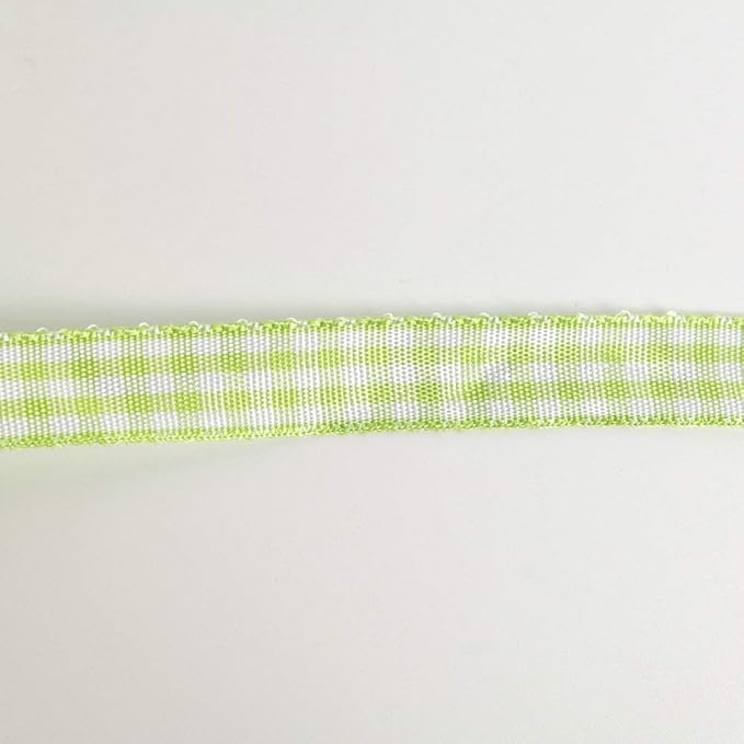 Apple Green Gingham Plaid Checked Ribbon 25 Yard Each Roll 100% Polyester - Image 8