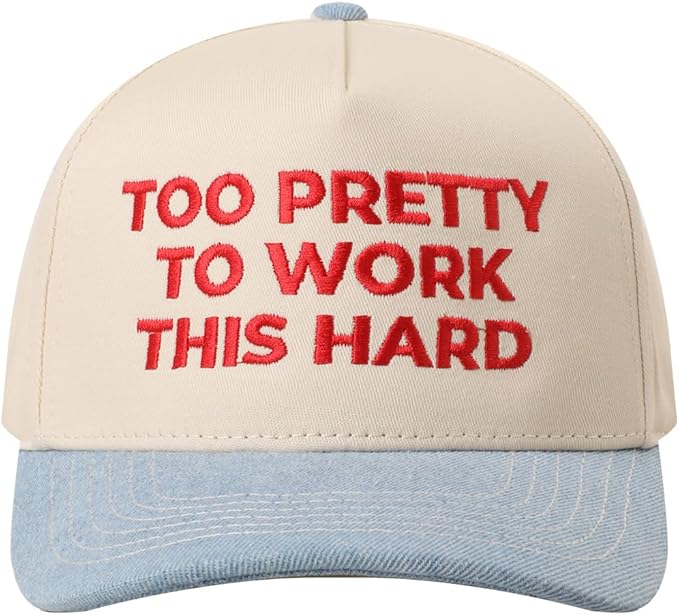 MIRMARU Two-Tone Vintage Canvas Trucker Hats for Men & Women, Adjustable Size Baseball Caps with Trendy Embroidered Design