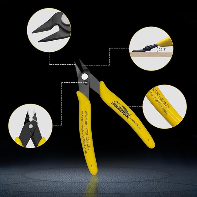 Flush Cutters, 5 Pack, 5 Inch Micro Flush Cut Pliers - Image 3
