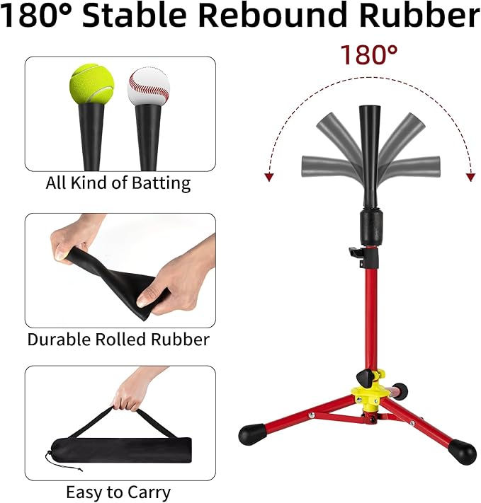 23.5 to 39.76 Inches Baseball Tee for Kids, Batting Tees for Baseball with Carry Bag, Portable Stable Tanner Tee, Baseball Training Equipment Aged 5-12, Softball Tee for Batting and Hitting