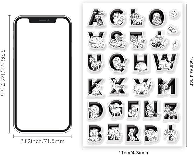 Cute Animals 26 Alphabet Clear Stamps - Image 2