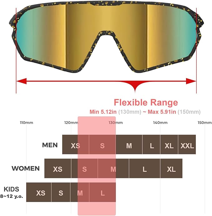 Youth Baseball Polarized Kids Sunglasses for Boys Girls Age 6-12 with Carrying Case Cycling Softball Padel Lightweight