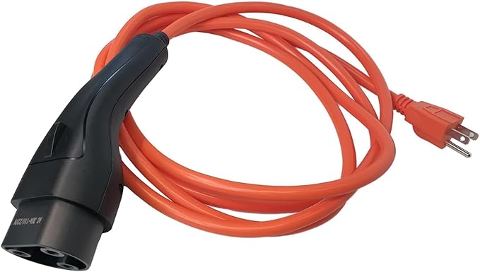 JOEEGO Charging Power Cord Assembly Compatible with Evolution EV Golf Carts, 30A 110V~220V, Replaces OEM# 2.04.0620 (Orange 10ft Plus)