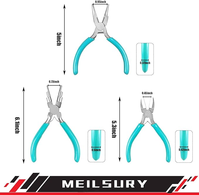 3-Piece jewelry pliers set includes a 6-in-1 bail making looping pliers - Image 6