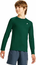 DEVOROPA Youth Boys Compression Shirt Long/Short Sleeve Football Baseball Undershirt Quick Dry Kids Sports Baselayer Crewneck