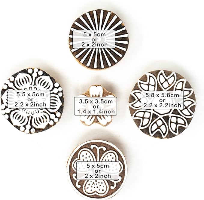 Hashcart Wooden Indian Traditional Design Printing Stamps/Blocks - Image 4
