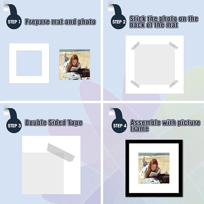Mat Board Center, 16x16 for 12x12 White Photo Picture Mats - Image 6